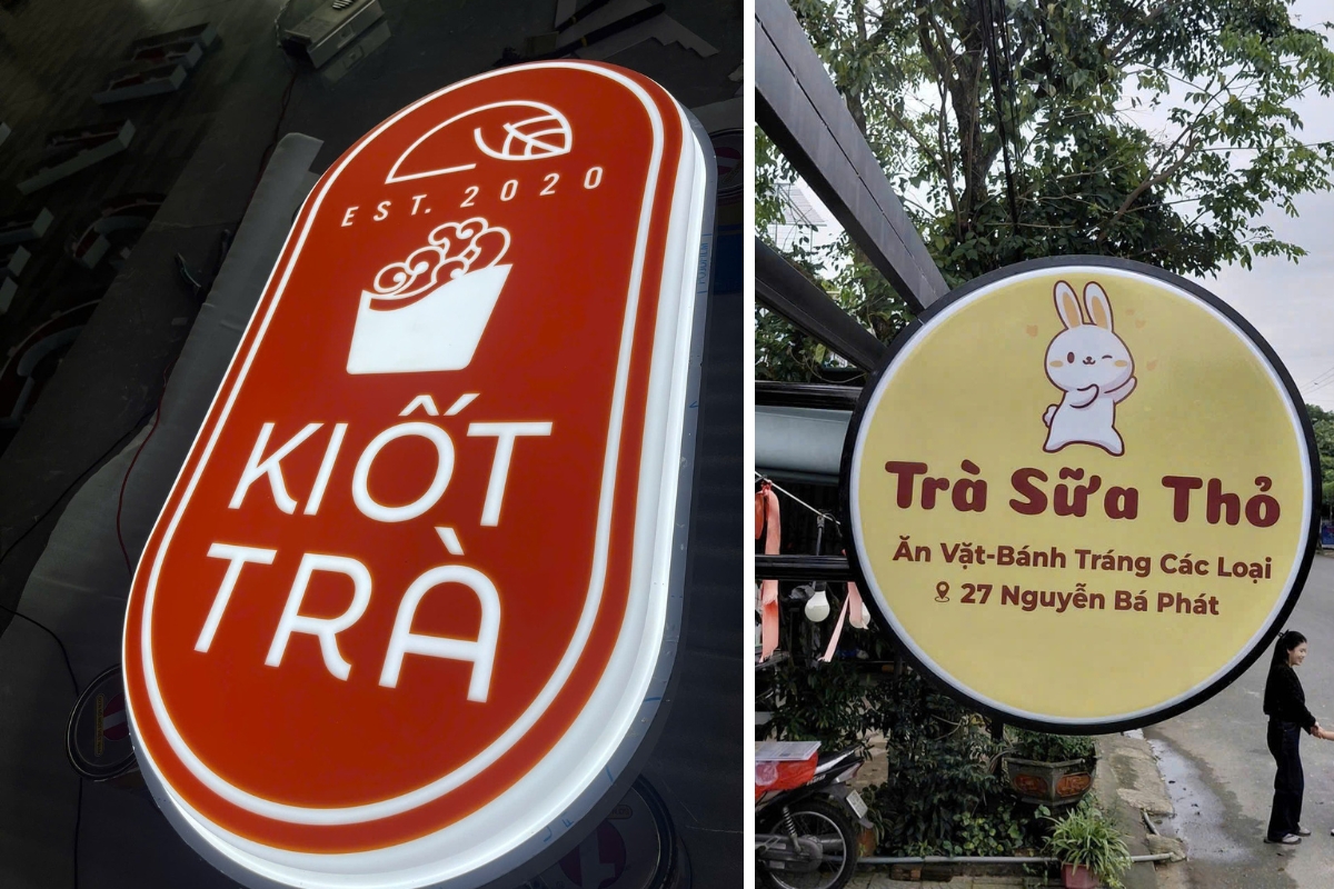 Hộp đèn hút nổi Kiốt Trà và Trà Sữa Thỏ, 27 Nguyễn Bá Phát