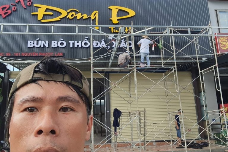 Thi công chữ mica bảng hiệu Bò Tơ Đông Phương tại Đà Nẵng