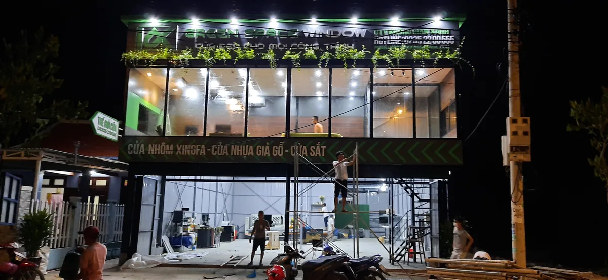 Bảng hiệu alu chữ nổi LED Không Gian Xanh đường Trần Thủ Độ Điện Bàn Đà Nẵng