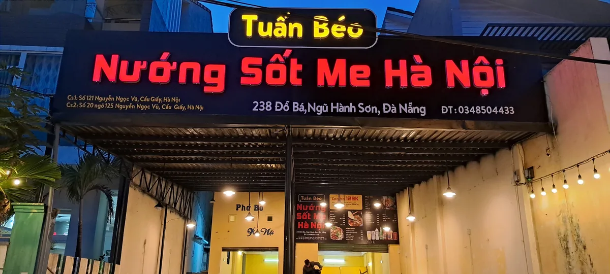 Bảng hiệu chữ nổi LED Tuấn Béo đường Đỗ Bá Ngũ Hành Sơn Đà Nẵng