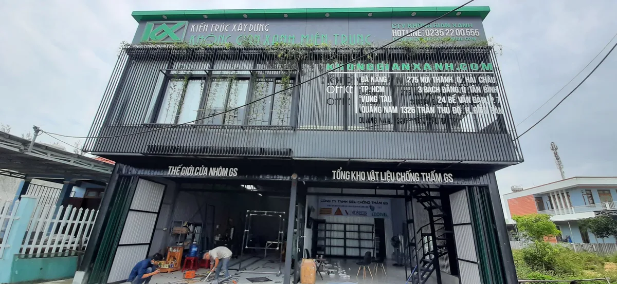Bảng hiệu mặt tiền Không Gian Xanh Điện Bàn Đà Nẵng