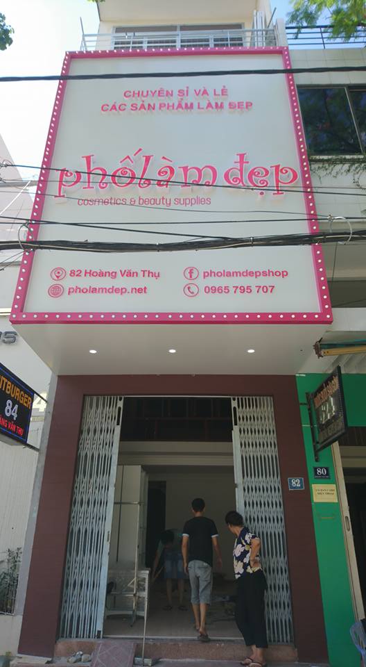 Chữ mica nổi bảng hiệu Phố Làm Đẹp, 82 Hoàng Văn Thụ, Đà Nẵng