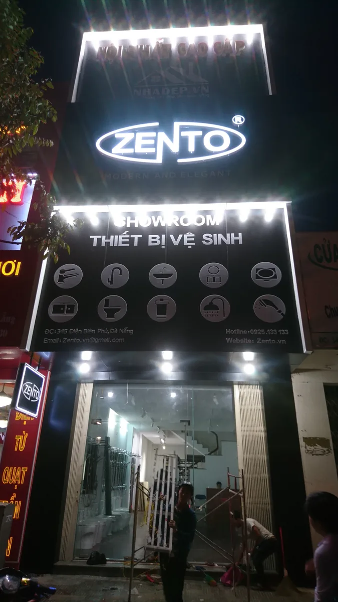 Ốp alu hộp đèn showroom Zento đường Điện Biên Phủ Thanh Khê Đà Nẵng